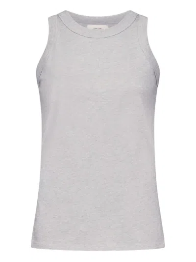 Loulou De Saison Poso Lds Sleeveless Cotton Tank Top In White