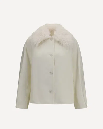 Loulou De Saison Rafe Jacket With Faux-fur Collar In Neutral