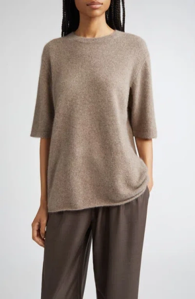 Loulou De Saison Raven Mercerized Wool & Yak Hair Blend Sweater In Brown