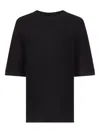 Loulou De Saison Raven Short-sleeve Crew-neck Sweater In Black