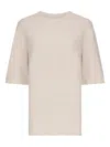 Loulou De Saison Raven Short-sleeve Crew-neck Sweater In Neutral
