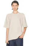 Loulou De Saison Raven Short Sleeve Sweater In Neutral