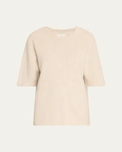 Loulou De Saison Raven Short-sleeve Wool Sweater In Neutral