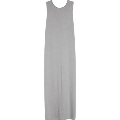 Loulou De Saison Rayna Knotted Open Back Maxi Dress In Grey Melange