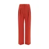 Loulou De Saison Red Fleece Wool Flared Pants In Red