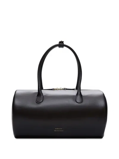 Loulou De Saison Reez Cylindric Leather Shoulder Bag In Black
