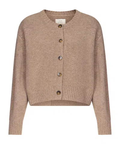 Loulou De Saison Remus Ribbed-knit Cropped Cardigan In Neutral