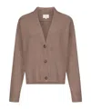 Loulou De Saison Kaia Lds Anthracite Grey Cashmere Cardigan In Brown