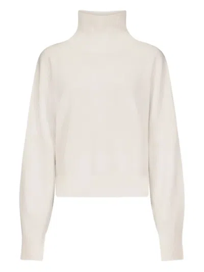 Loulou De Saison Ribbed-collar Cashmere Sweater In White