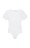 Loulou De Saison Ribbed Knit Lace Bodysuit In Ivory