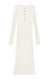 Loulou De Saison Ribbed Silk-cotton Maxi Dress In Ivory