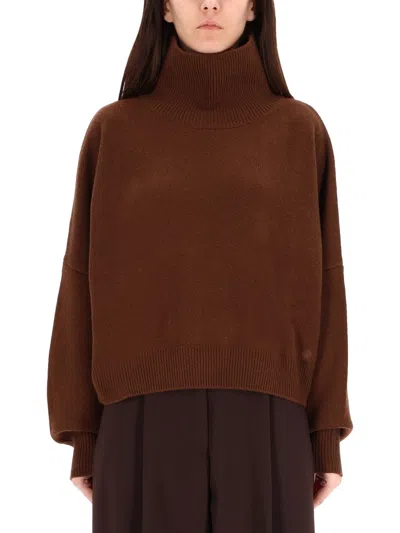 Loulou De Saison Rich Brown Luke Wool-cashmere High-neck Sweater