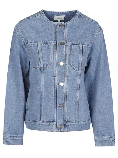 Loulou De Saison Rima Structured Organic Cotton Denim Jacket In Blue