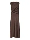 Loulou De Saison Roan Draped Metal-ornament Midi Dress