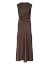 Loulou De Saison Roan Draped Metal-ornament Midi Dress In Multi