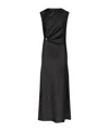 Loulou De Saison Roan Metal-ornament Silk Dress In Black