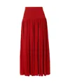 Loulou De Saison Romy Gathered Knitted Maxi Skirt In Red