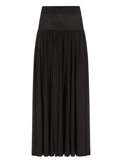 Loulou De Saison Romy Gathered Maxi Skirt In Black
