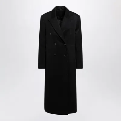 Loulou De Saison Rosco Black Double-breasted Wool And Cashmere Long Coat