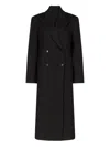 Loulou De Saison Black Rosco Double Breasted Long Coat In Black