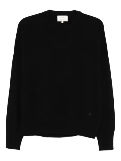Loulou De Saison Round-neck Knitted Sweater In Black