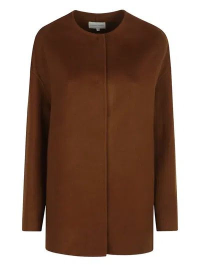 Loulou De Saison Round-neck Wool Coat In Brown