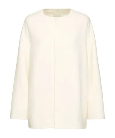Loulou De Saison Round-neck Coat In White
