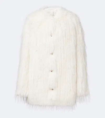 Loulou De Saison Faux-fur Collarless Coat In Neutral