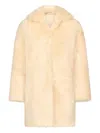 Loulou De Saison Ruben Spread-collar Lamb-fur Coat In Neutral