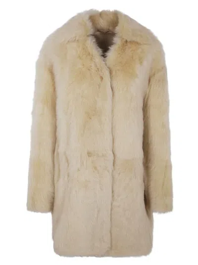 Loulou De Saison Ruben Shearling Coat In Neutral