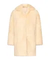 Loulou De Saison Ruben Spread-collar Lamb-fur Coat In Yellow