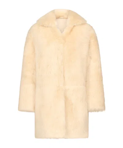 LOULOU DE SAISON RUBEN SPREAD-COLLAR LAMB-FUR COAT