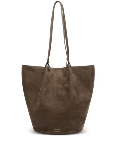Loulou De Saison Rudy Crocodile-effect Tote Bag In Brown