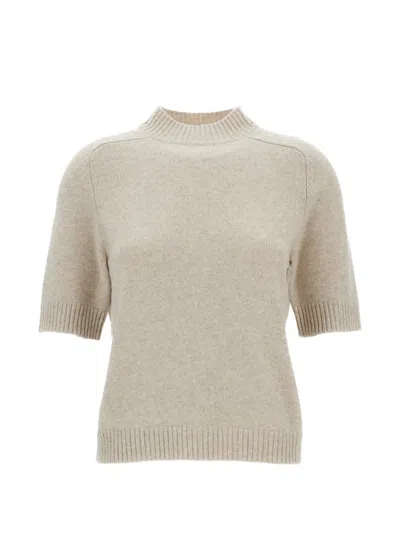 Loulou De Saison Ruth Short-sleeve Top In Neutral