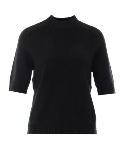 Loulou De Saison Short-sleeved Sweater In Black