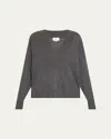 Loulou De Saison Sage V-neck Cashmere Oversized Sweater In Gray