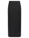 Loulou De Saison Black Skirt With Pencil Deisgn And Side Closure In Wool Woman In Black