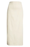 Loulou De Saison Samos Stretch Wool Grain De Poudre Pencil Skirt In Chiffon Beige