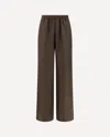 Loulou De Saison Cove Wool Wide Pants In Brown