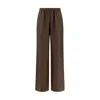 Loulou De Saison Cove Wool Wide Pants In Brown