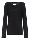 Loulou De Saison Saya V-neck Sweater In Black