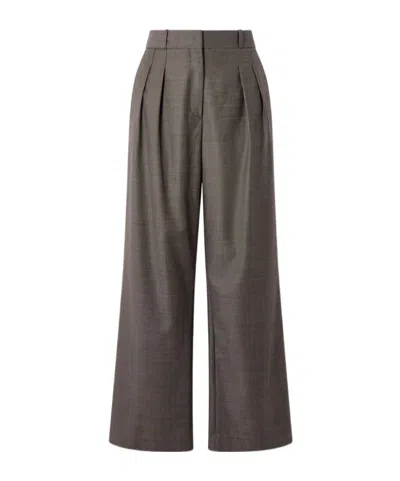 Loulou De Saison Sbiru Pleated Wool-twill Pants In Burgundy