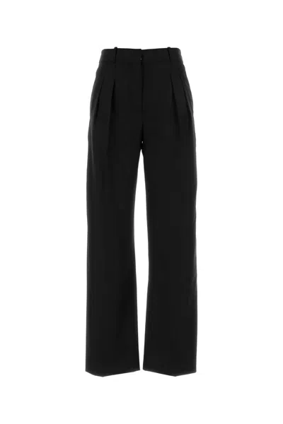 Loulou De Saison Virgin Wool Palazzo Trousers In Black