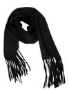 Loulou De Saison Santo Fringed Scarf In Black