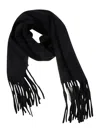 Loulou De Saison Santo Fringed Scarf In Black