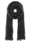 Loulou De Saison Charcoal Alpaca Blend Santo Scarf In Gray