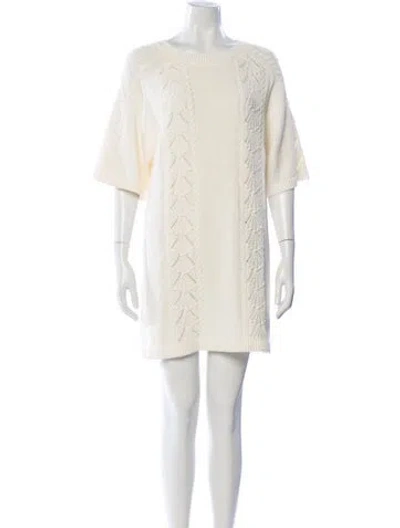 Pre-owned Loulou De Saison Scoop Neck Dress In Neutral