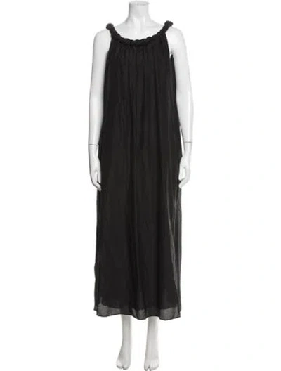 Pre-owned Loulou De Saison Scoop Neck Long Dress In Black