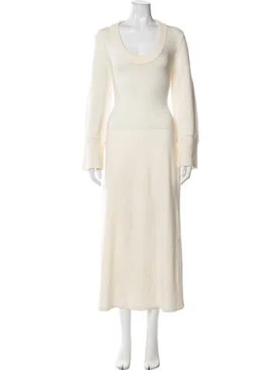 Pre-owned Loulou De Saison Scoop Neck Long Dress In Neutrals