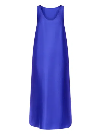 Loulou De Saison Scoop-neck Side-vent Maxi Dress In Blue